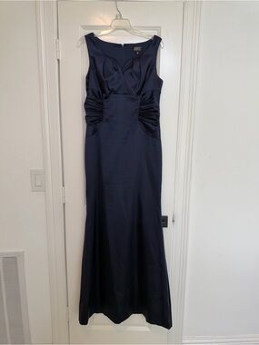 Adrianna Papell Boutique Blue Satin Evening Gown Size 10